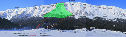 Gulmarg - Himalaya - Cachemire - Inde - carte Des pistes